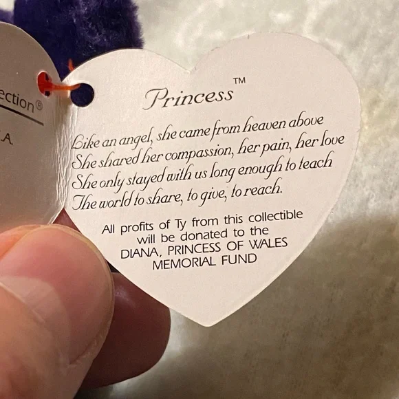 “Princess” Beanie Baby from 1997 with original hang tag - Picture 8 of 11